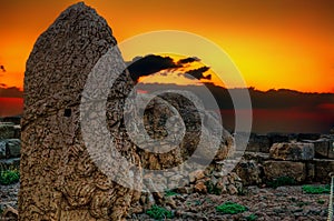 Sunset from Nemrut Mountain, Komagene Kingdom, AdÃÂ±yaman, Turkey photo